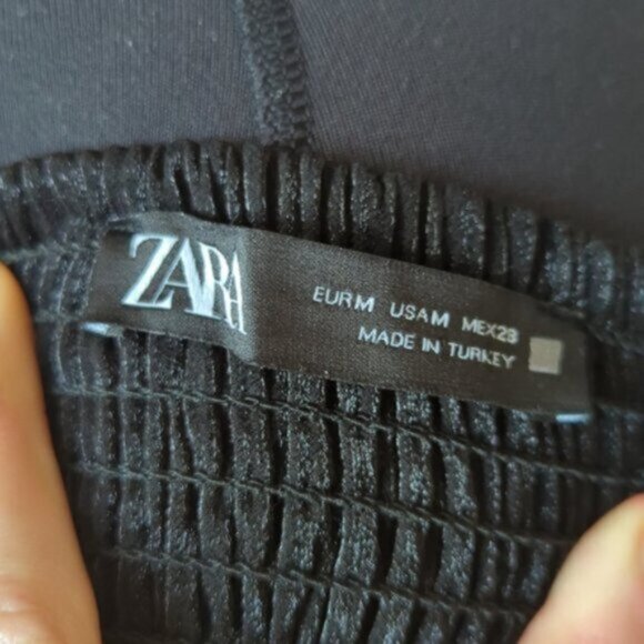 Zara shiny metallic peplum ruffle crop top blouse - Picture 5 of 5